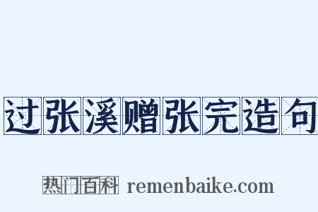 过张溪赠张完造句是什么意思的图片